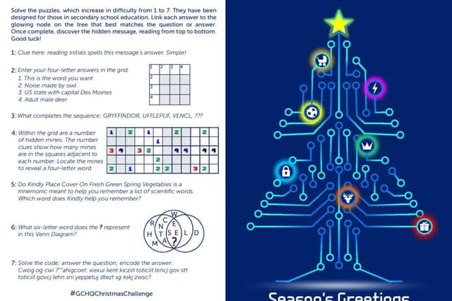 GCHQ Christmas Quiz: can you solve spy puzzle for 11-year-olds?