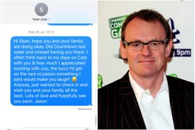 Jason Manford has revealed the last text message he sent to fellow comedian Sean Lock (@JasonManford/Getty)