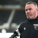 Wayne Rooney, manager of Derby County, is interviewed after the pre-season friendly match against Real Betis at Pride Park on July 28, 2021 in Derby, England. (Photo by Charlotte Tattersall/Getty Images)