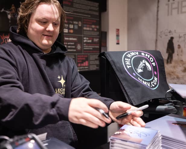 Lewis Capaldi at a behind the music gig 