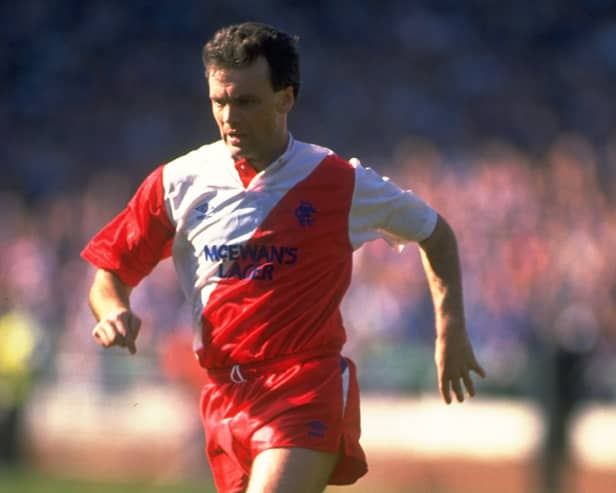 Davie Cooper in action for Rangers. Cr. Getty Images.