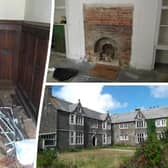 These pictures show the 'war zone' that greeted a family arriving for the first time at their historic Â£1.5m manor home - after the seller 'gutted' it before completion