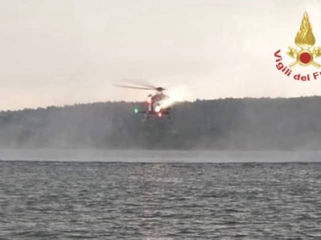 Italy's fire service posted an image of a helicopter taking part in the rescue (Image: Vigili del Fuoco)