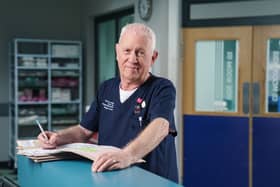 Derek Thompson as Charlie Fairhead on BBC’s Casualty.