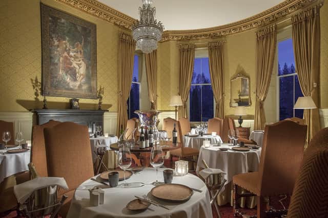 The dining room at Crossbasket Castle  