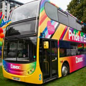 The six Glasgow buses will soon be running routes across Glasgow, and will look similar to this pride bus in Essex(pictured)