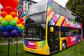 The six Glasgow buses will soon be running routes across Glasgow, and will look similar to this pride bus in Essex(pictured)