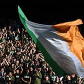 Celtic fans show their support prior to the Viaplay Cup Final against Rangers