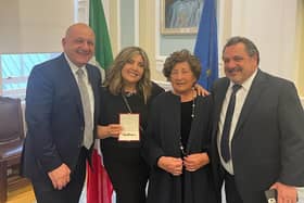 Giovanna Eusebi with 3 generations of the Eusebi family after winning the title of Cavaliere from the Italian Ambassador.