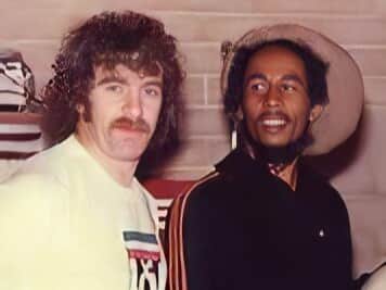 Dixie Deans with Bob Marley when they met in Australia