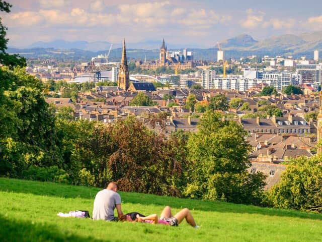 The skyline of Glasgow as seen from Queen’s Park.