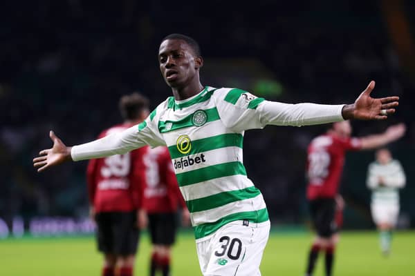 Timothy Weah during his spell at Celtic. Cr. Getty Images.