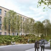 The flats are being built on top of existing tennis courts in Kelvindale