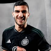 Liel Abada models the new Celtic away kit for season 2023/24 (Image: @CelticFC)
