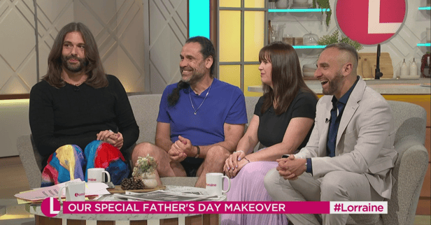 Jonathan Van Ness partnered with Lorraine’s fashion expert Mark Hayes for a Father’s Day makeover staged by Ranvir and her colleagues