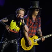 Axl Rose (L) and Slash of Guns ‘n’ Roses who will perform live in Glasgow at Bellahouston Park.  
