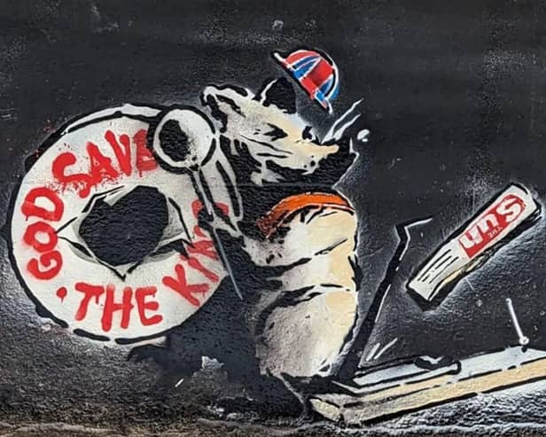 The fake Banksy created in Glasgow City Centre by Conzo & Glöbel