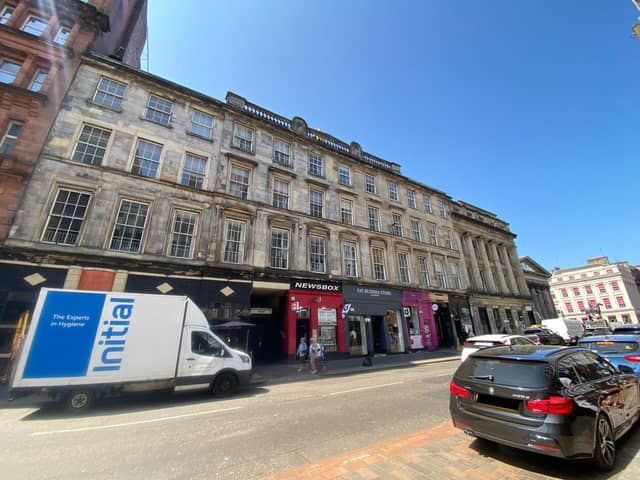 How the property looks from Queen Street - the flat is on the second floor