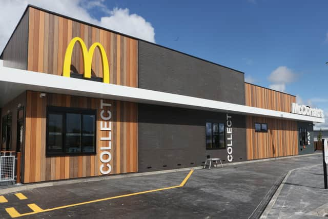 The exterior of the ‘new look’ McDonald’s