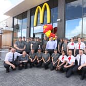 The opening staff at the new McDonald’s in Barrhead on opening day, July 12 2023