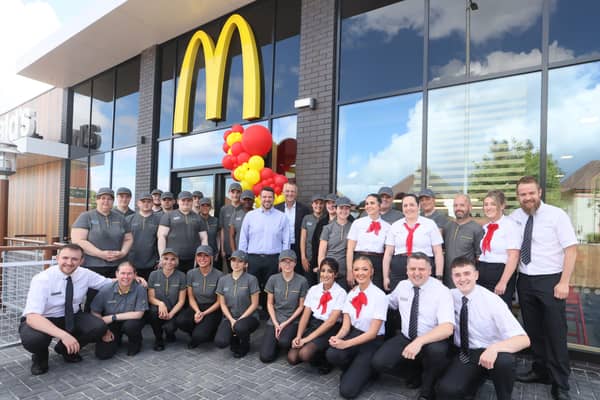 The opening staff at the new McDonald’s in Barrhead on opening day, July 12 2023