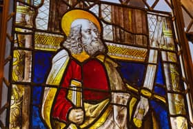 St Mungo depicted in stained glass