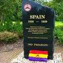 The memorial stone for the Lanarkshire fighters that died in the Spanish Civil War lies in the Duchess of Hamilton Park in Motherwell