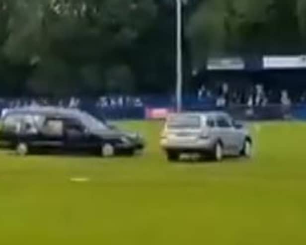 Hearse on the pitch brings Gateshead friendly to a halt - Credit: Gateshead