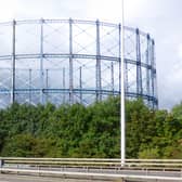 The Provan Gas Works as viewed from the M8