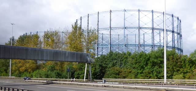 The Provan Gas Works as viewed from the M8