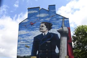 The mural features Winnie Drinkwater from Cardonald - the first ever woman to hold a commercial pilot’s license