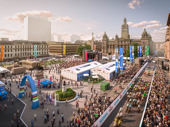 A Computer Generated Image of what George Square will look like on a race day