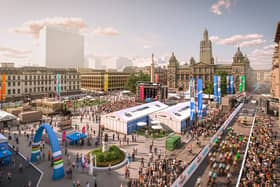 A Computer Generated Image of what George Square will look like on a race day