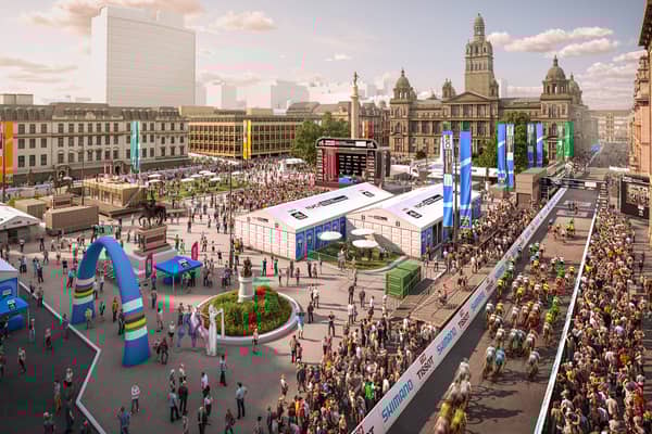 A Computer Generated Image of what George Square will look like on a race day