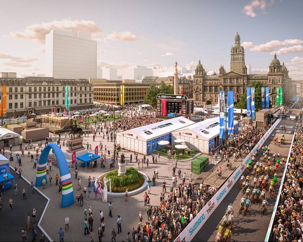 A Computer Generated Image of what George Square will look like on a race day