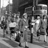 Shoppers head down Renfield Street in 1958. 