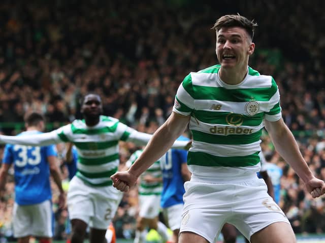 Kieran Tierney was a fan favourite at Celtic but is set for an uncertain future this summer (Getty Images)