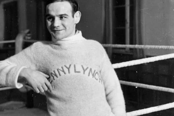 Scottish flyweight boxing champion Benjamin Lynch (1913-1946). Born in Glasgow, he joined an amateur boxing club called the LMS Rovers and was spotted at a boxing saloon in the Gorbals by manager Samuel Wilson. After a series of contests, he beat contender Jackie Brown in Manchester in September 1935 to become Scotland’s first world boxing champion. Eventually Lynch succumbed to alcoholism, and in 1939 was refused a licence to box. 
