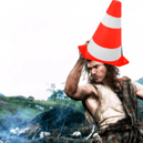 Mel Gibson as William Wallace in Braveheart - sporting a lovely PNG of a cone on his head vis à vis the Duke of Wellington.