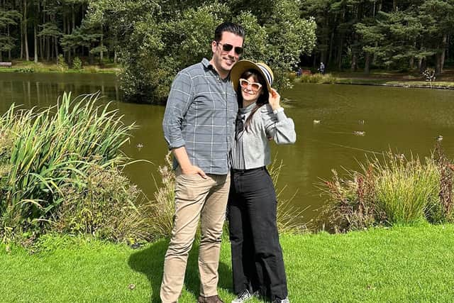 Zooey Deschanel and Jonathan Scott at Braidwood Pond in Carluke