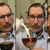 The Bucky Shake in three pictures. A cocktail made with equal parts milk and Buckfast - just as the Bucky monks intended