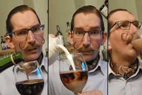 The Bucky Shake in three pictures. A cocktail made with equal parts milk and Buckfast - just as the Bucky monks intended