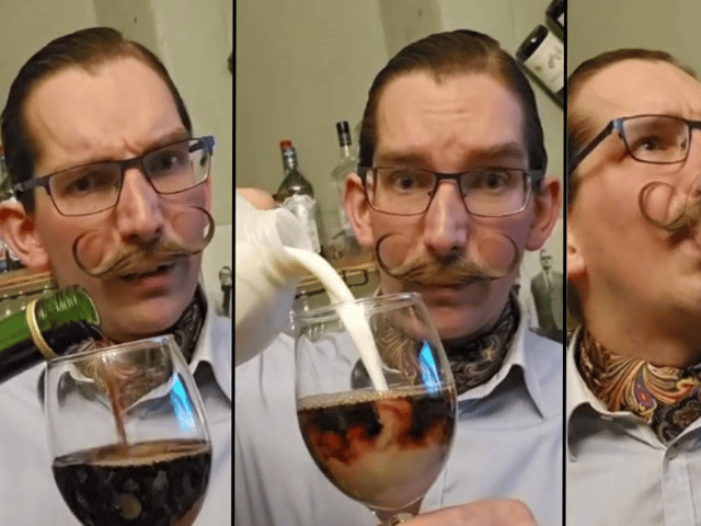 The Bucky Shake in three pictures. A cocktail made with equal parts milk and Buckfast - just as the Bucky monks intended