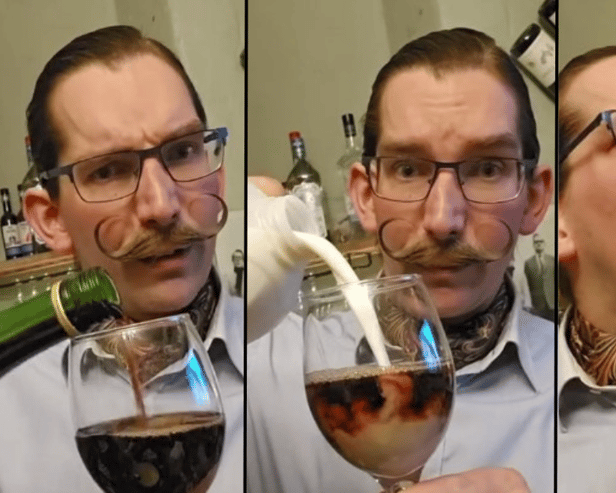 The Bucky Shake in three pictures. A cocktail made with equal parts milk and Buckfast - just as the Bucky monks intended