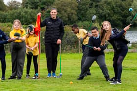 Kids from ordinary schools get a chance to take up golf feature . Golf It!, Hogganfield Park in Glasgows East End.