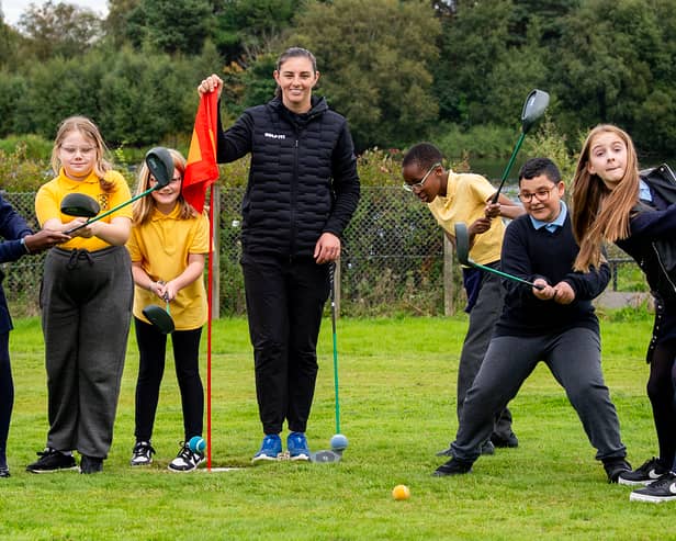 Kids from ordinary schools get a chance to take up golf feature . Golf It!, Hogganfield Park in Glasgows East End.
