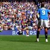 Kemar Roofe scores Rangers first goal which is later disallowed by VAR
