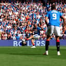 Kemar Roofe scores Rangers first goal which is later disallowed by VAR