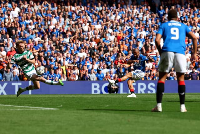 Kemar Roofe scores Rangers first goal which is later disallowed by VAR