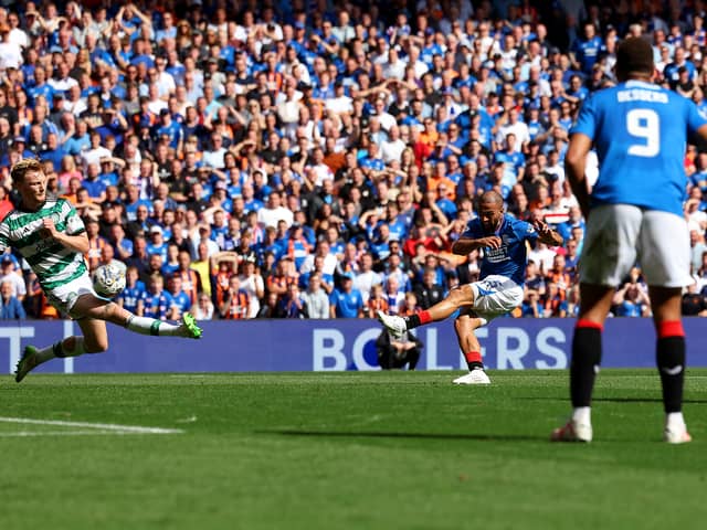 Kemar Roofe scores Rangers first goal which is later disallowed by VAR